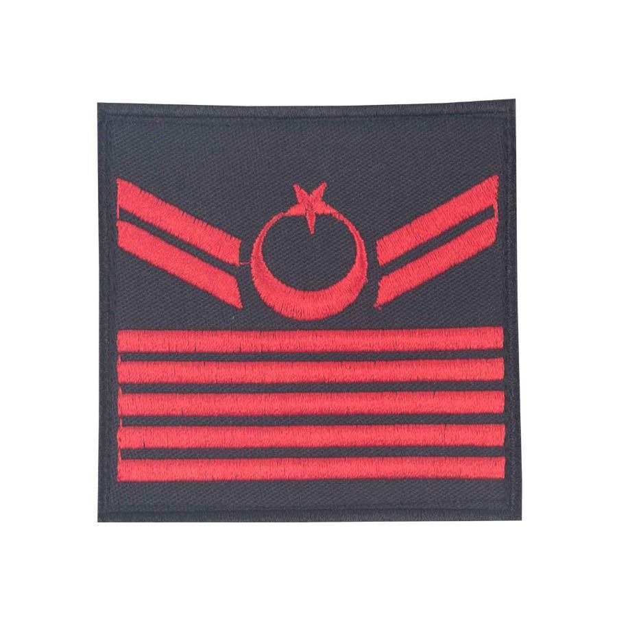 Jandarma V Kademeli Uzman Çavuş Tören Rütbe Nakışlı - Siyah