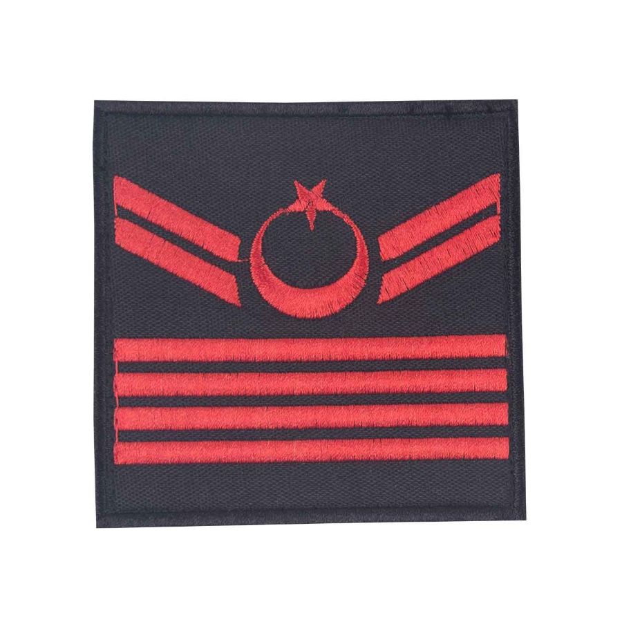 Jandarma IV Kademeli Uzman Çavuş Tören Rütbe Nakışlı - Siyah