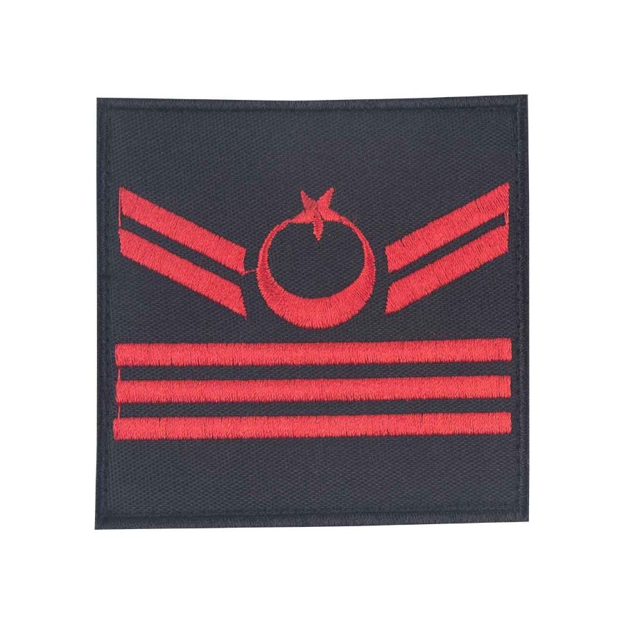 Jandarma III Kademeli Uzman Çavuş Tören Rütbe Nakışlı - Siyah