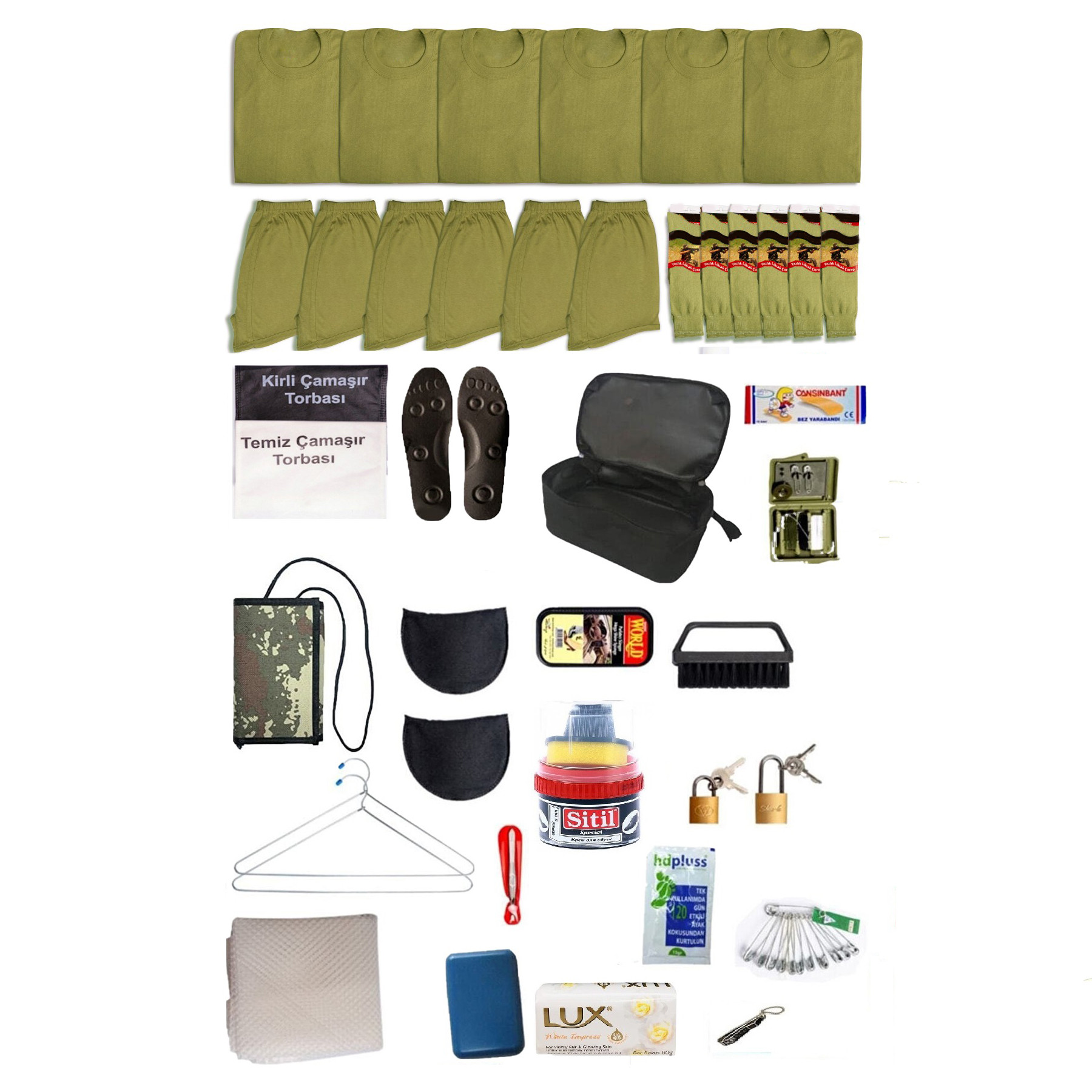 Acemi / Bedelli 6'Lı 24 Parça Temel Askerlik Seti