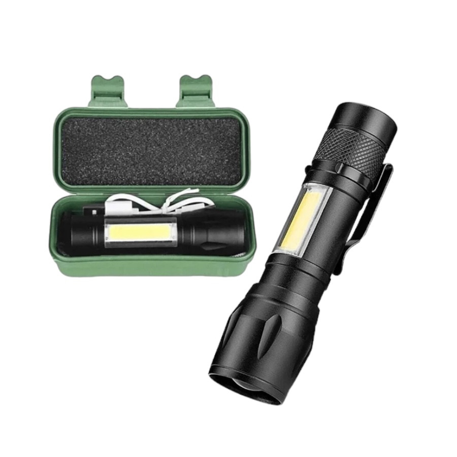 Çift Aydınlatmalı USB Şarjlı Led El Feneri